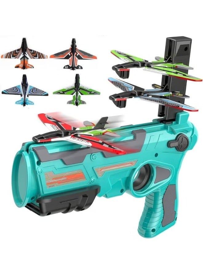 TOY GARDEN Assorted Color Airplane Launcher Gun Toy with 4 Foam Glider Planes – Catapult Flying Plane Toy for Kids Boys & Girls – One-Click Ejection Shooter, Outdoor Throwing Glider Airplane Game, Hand Launch Aircraft Toy, Fun Battle Flight Launcher Set for Children Parties & Gifts - Image 1